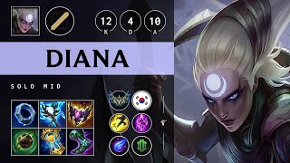 Diana Mid vs Ekko Legendary  KR Challenger Patch 1420 [upl. by Enelear]