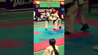 Double spinning back kick knockout kick martialarts kick teakwood karatekid mixmartialarts [upl. by Isleen]