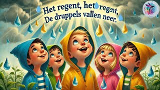 Het regent het regent  Zingen en Dansen in de Regen 🌧️☔️ Kinderen Regenliedje [upl. by Annirok]