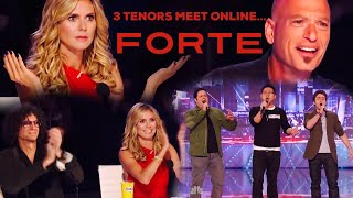 FORTE  Three Tenors meet online and shock the judges on Americas Got Talent  Pie Jesu [upl. by Yetty]