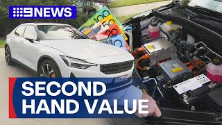 Are secondhand electric cars worth the value despite prices falling fast  9 News Australia [upl. by Russel]