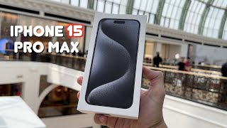 فتح علبة ايفون 15 برو ماكس و انطباعي الأول عنه  iPhone 15 Pro Max unboxing [upl. by Manville65]