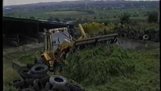 Caterpillar 428 filling silage pit 1994johnwandersonagain [upl. by Akirej275]