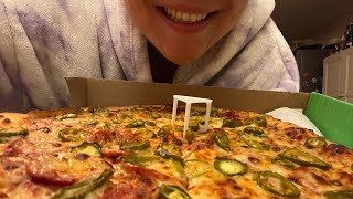 ASMR EATING PIZZA FROM CAPRINOS IN THE UK [upl. by Lledrac]