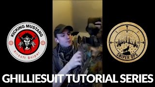 Airsoft Sniper  Ghillie Suit Tutorial Series Video 1 Webbing and Raffia [upl. by Nai]