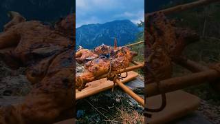 🇬🇷 Butterfly chicken grilled on a wooden rack 🔥⚔️ shorts [upl. by Dlorrej]