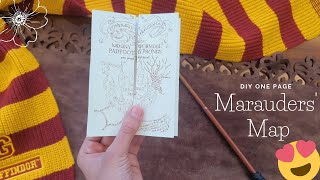 DIY Marauders Map ⚡ How to make Marauders Map with one page🙂 Harry Potter craft idea⚡😍 [upl. by Franz904]