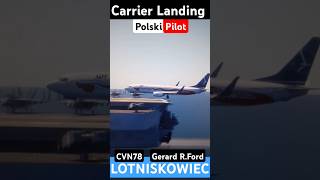 Polski Pilot ląduje Boeingiem 737 na Lotniskowcu z niesamowitą precyzją shorts xplane [upl. by Scever]