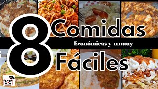 ✅️8 COMIDAS FÁCILES Y ECONÓMICAS QUE TE SACARAN DE APUROS [upl. by Zwart]