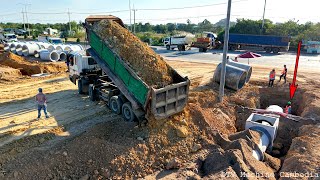 Impassive Getting Install New Road amp Twin Sewer System With Supper Dozer Pusing Big Fillup Land [upl. by Edualc284]