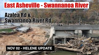 Helene Impact Update Nov 2  East Asheville Swannanoa River Rd and Azalea Rd [upl. by Afirahs]