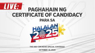 LIVE ABSCBN News Special Coverage on the Filing of Candidacy for Halalan2025  October 1 [upl. by Ecinrev274]