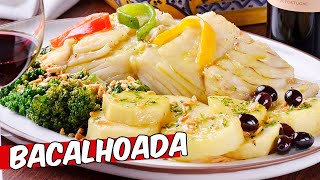 Receita de bacalhau rápido e fácil  Bacalhoada portuguesa  Receitas de natal [upl. by Wootten]