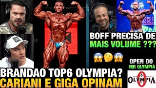 CARIANI E GIGA FALAM SOBRE BRANDÃO NO MR OLYMPIA  VITOR BOFF É CITADO E TAMER FAZ OBSERVAÇÕES [upl. by Eimia684]