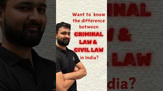 Civil Law vs Criminal Law in India  Know the difference viralreels legalaptitude criminallaw [upl. by Marga]