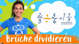 Brüche dividieren – Bruchrechnung  Mathematik  Silicon Valley Kids [upl. by Joete292]