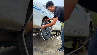 Man pulled out stuck car with rope shortsvideo [upl. by Dhiman917]