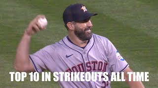 Justin Verlander Strikes Out 9 vs As Passes Greg Maddux for 10th All Time in Strikeouts [upl. by Aix]