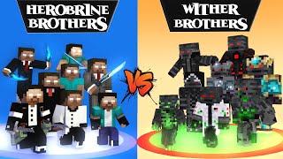 WITHER DEMON BROTHERS VS HEROBRINE BROTHERS  SAVING WITHER [upl. by Letniuq]