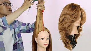 LAYERED HAIRCUT BUTTERFLY haircut tutorial CARA POTONG RAMBUT LAYER BUTTERFLY [upl. by Ahsieit391]