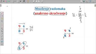 5374Množenje razlomakaUnakrsno skraćivanje razlomaka [upl. by Einad]