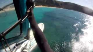 Windsurfing amp Riding   Milos Beach Lefkada Greece [upl. by Leummas]