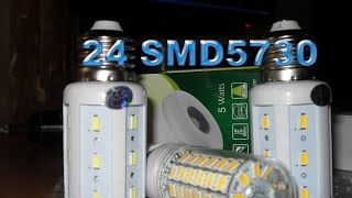 24 led smd 5730 светодиодные лампы куплены на сайте aliexpress China [upl. by Vin]