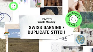 How To Visible Mending Swiss Darning  Duplicate Stitch [upl. by Ehrenberg]