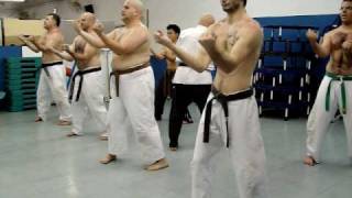 沖縄 空手道 剛柔流 Dalmo  Treinamento do Kata Sanchin Okinawa Karatedo Goju Ryu [upl. by Akilaz]