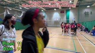 England Junior All Nations Volleyball Girls Div PINAS Semis v Asia Bronze v Mediterranean [upl. by Connolly625]