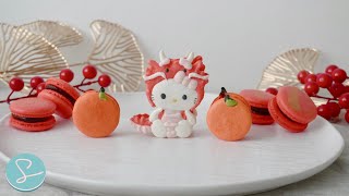 LUNAR NEW YEAR  DRAGON HELLO KITTY MACARON RECIPT  Sumopocky [upl. by Elfie558]