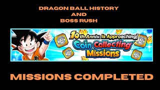 10th Anniv Coins Dragon Ball History and Boss Rush Missions Completed  DBZ Dokkan Battle [upl. by Eerised]