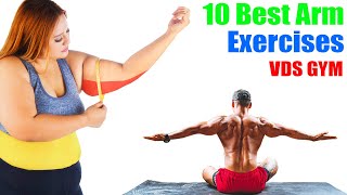 10 Best Arm Exercises Without Weights To Lose Arm Fat Fast [upl. by Garceau663]