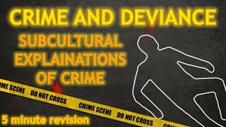 ⏱ Sociology 5 minute revision – CRIME amp DEVIANCE  SUBCULTURAL EXPLANATIONS OF CRIME👮‍♂️🚓 [upl. by Yelwar676]