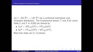 Conformal Submersion with Horizontal Distribution and Geodesics [upl. by Arahset762]