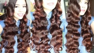 No Heat Car Sponge Curls on Long Hair Comfy Overnight Heatless Curls [upl. by Imalda]