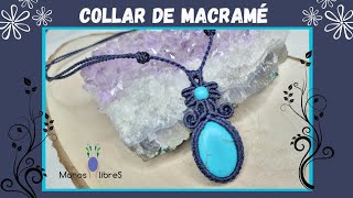 Engarce para piedras sin ranurada  Collar de macramé  hilo encerado  tutorial paso a paso [upl. by Nirac708]