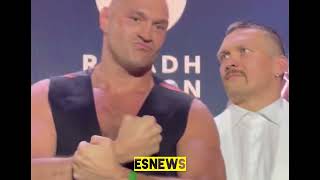 FURY REFUSES TO LOOK USYK IN HIS EYES ESNEWS BOXING [upl. by Adnirol299]