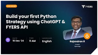 Build Your First Python Strategy using ChatGPT and FYERS API [upl. by Ynnohj]