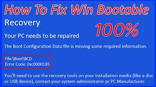 How To Fix Your PCDevice needs to be repairedBoot Error Code 0x0000098 Recovery Mode Win 710811 [upl. by Arihsa204]