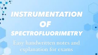 INSTRUMENTATION OF SPECTROFLUORIMETRY  Easy handwritten notes amp explanation for exam [upl. by Ybbob]