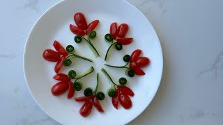 Beautiful Salad Decoration Ideas  Tomato amp Cucumber Salad Decoration  Gaye Holuds Salad Art [upl. by Jackson576]