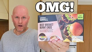 Trying BEEF BRISKET BURNT ENDS New in ALDI [upl. by Lahcim]