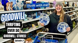 THE GOODWILL STORES WERE LOADED THRIFTING OVER 50 GOODWILL THRIFT STORES Thrift With Me Episode 3 [upl. by Morice172]