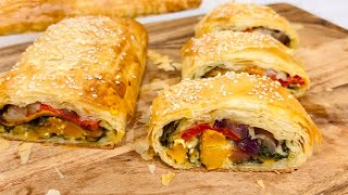 Savoury Strudel Made With Phyllo Pastry  Vegetable Strudel Recipe [upl. by Pia]