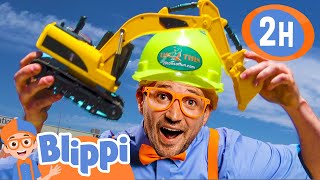 Blippi Visits a Construction Site and Explores an Excavator  2 HOURS OF BLIPPI TOYS [upl. by Euqenimod342]