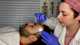 ASMR Head and Face Medical Examination Real Person Soft Spoken [upl. by Analrahc]