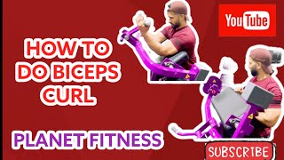 Planet fitness biceps curl machine  how to use the bicep curl Machine at planet fitness [upl. by Eteragram]