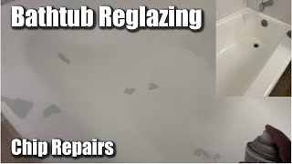 HOW TO REPAIR CHIPS IN A PREVIOUSLY REGLAZED BATHTUB  Easy Professional Bathtub Chip Repairs [upl. by Inger]