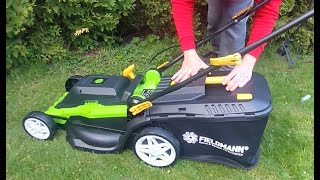 Fieldmann FZR 2041E Electric lawn mower  unboxing  building  sekačka na trávu [upl. by Romie]